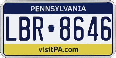 PA license plate LBR8646