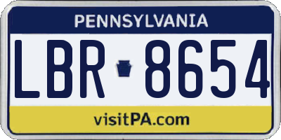 PA license plate LBR8654