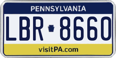 PA license plate LBR8660