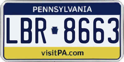 PA license plate LBR8663