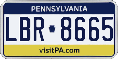 PA license plate LBR8665