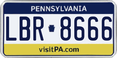 PA license plate LBR8666