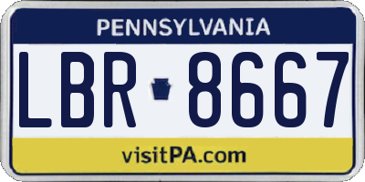 PA license plate LBR8667