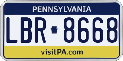 PA license plate LBR8668