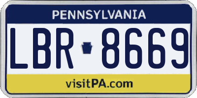 PA license plate LBR8669