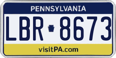 PA license plate LBR8673