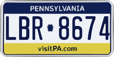 PA license plate LBR8674