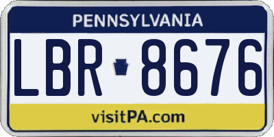 PA license plate LBR8676