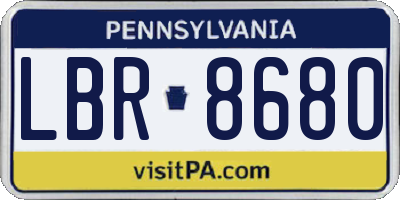 PA license plate LBR8680