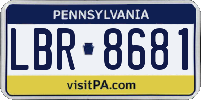 PA license plate LBR8681