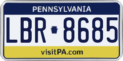 PA license plate LBR8685