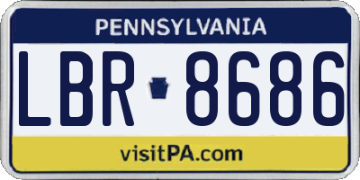 PA license plate LBR8686