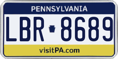 PA license plate LBR8689