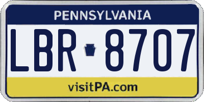 PA license plate LBR8707