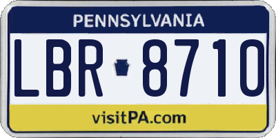 PA license plate LBR8710