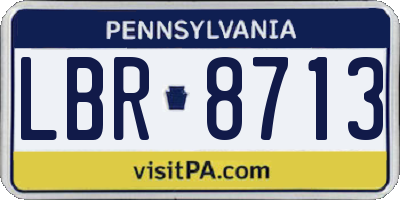 PA license plate LBR8713