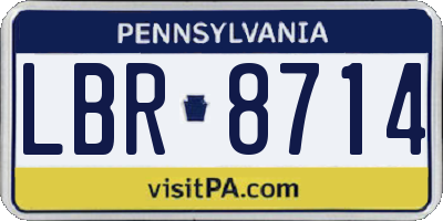 PA license plate LBR8714