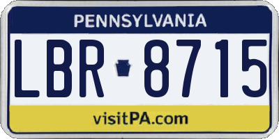 PA license plate LBR8715