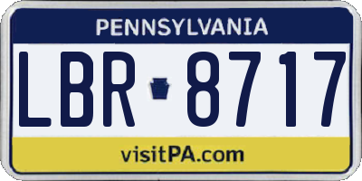 PA license plate LBR8717