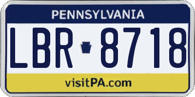 PA license plate LBR8718