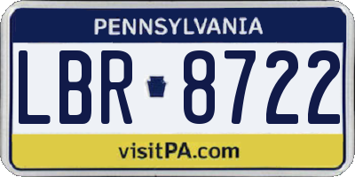 PA license plate LBR8722