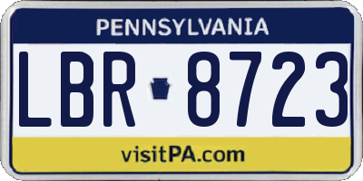 PA license plate LBR8723