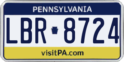 PA license plate LBR8724