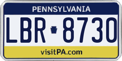 PA license plate LBR8730
