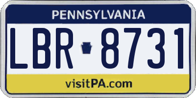 PA license plate LBR8731