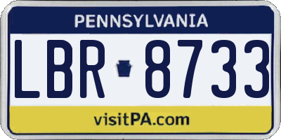 PA license plate LBR8733