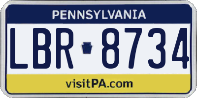 PA license plate LBR8734