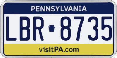 PA license plate LBR8735