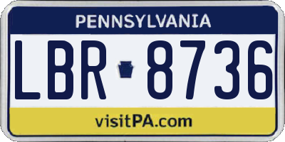 PA license plate LBR8736