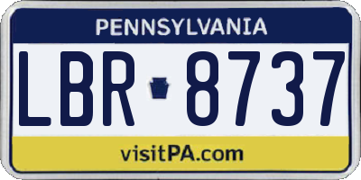 PA license plate LBR8737
