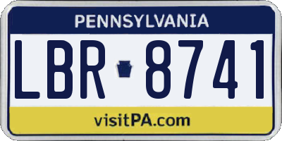 PA license plate LBR8741