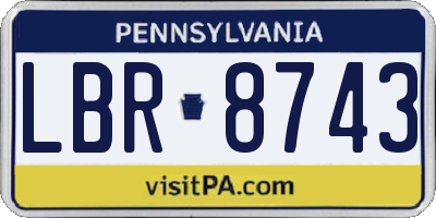 PA license plate LBR8743