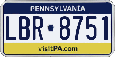 PA license plate LBR8751