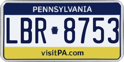 PA license plate LBR8753
