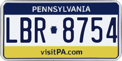 PA license plate LBR8754