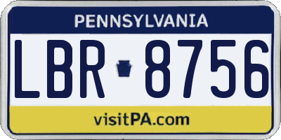 PA license plate LBR8756