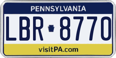 PA license plate LBR8770