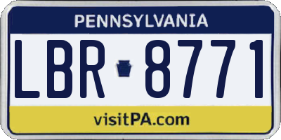 PA license plate LBR8771