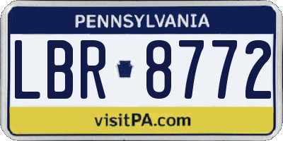 PA license plate LBR8772