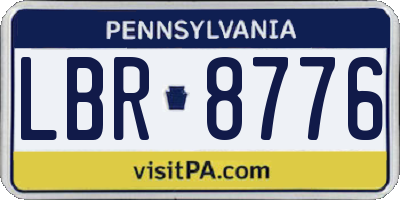 PA license plate LBR8776