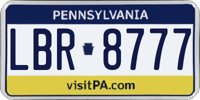 PA license plate LBR8777