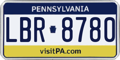 PA license plate LBR8780