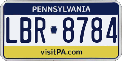 PA license plate LBR8784