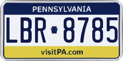 PA license plate LBR8785