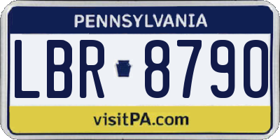 PA license plate LBR8790
