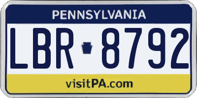 PA license plate LBR8792
